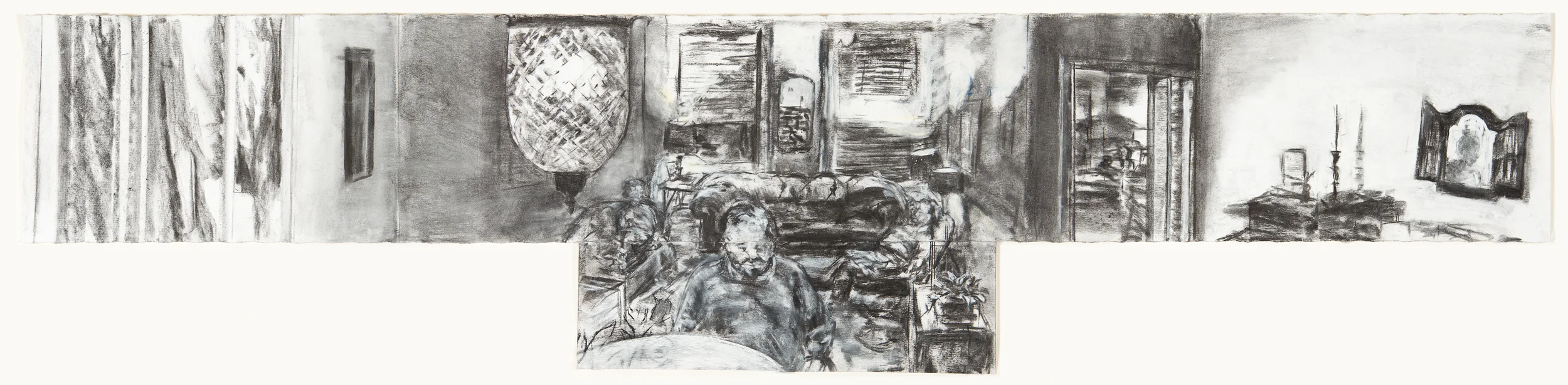 Interior #4 Charcoal on paper 22" x 84"