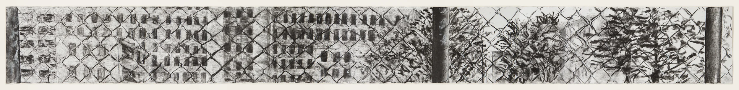 Manhattan Psychiatric #1 2013 Charcoal, pastel on paper 12" x 102"