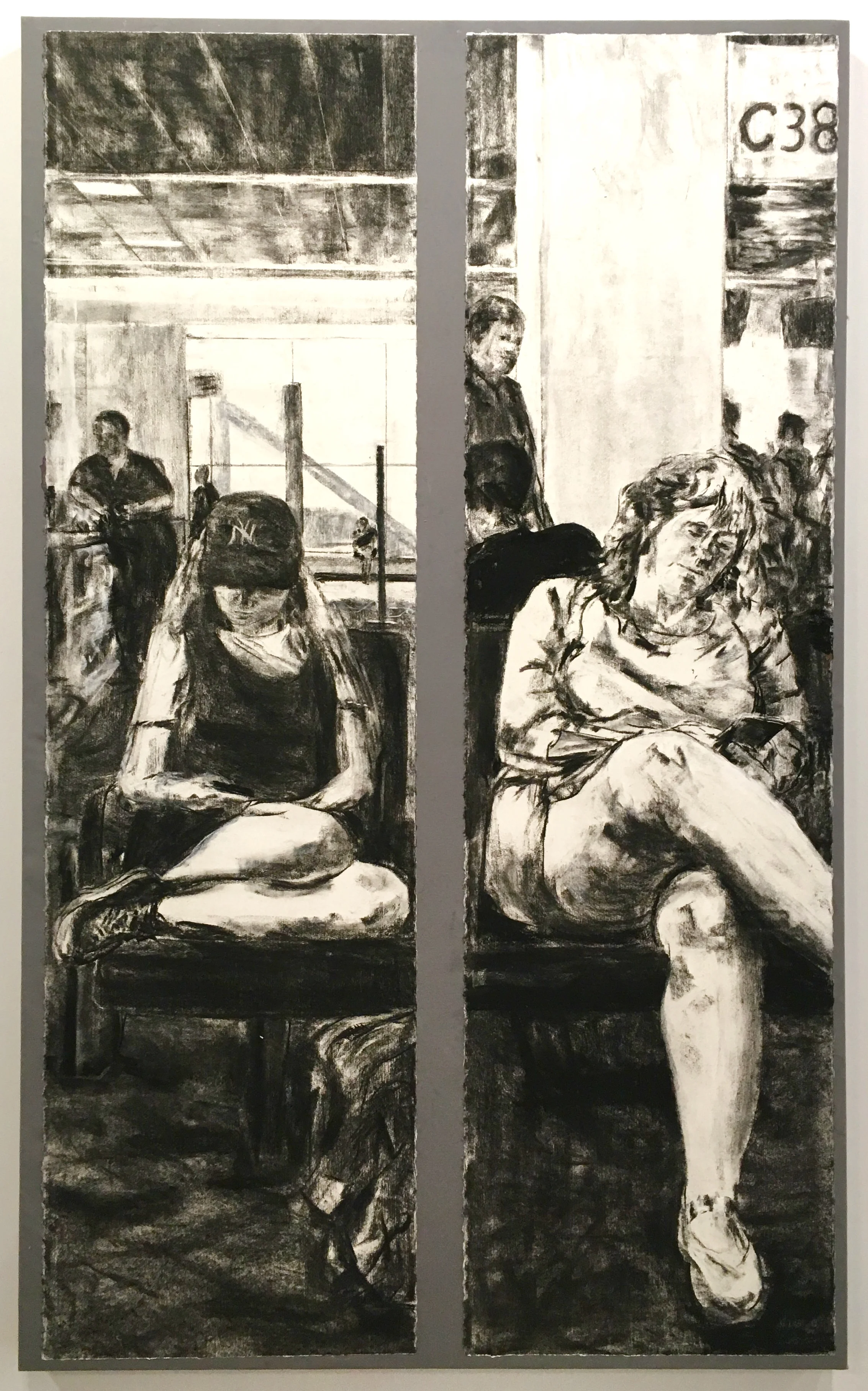 Delta Gate #8 charcoal on paper 79” x 46” 2018