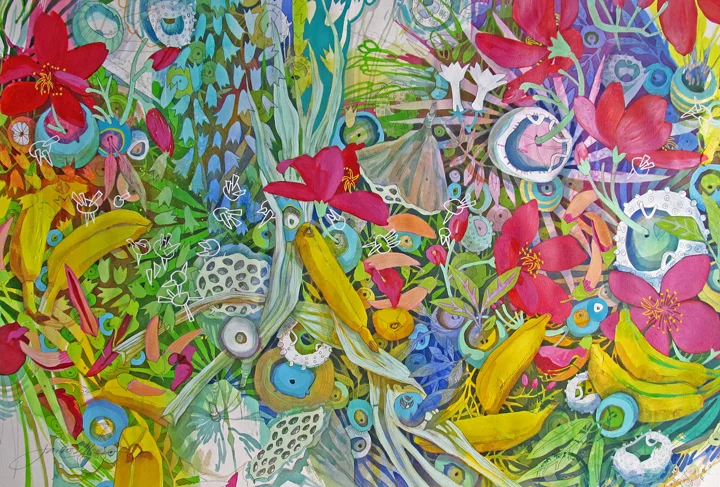 apple banana 30x44 inches