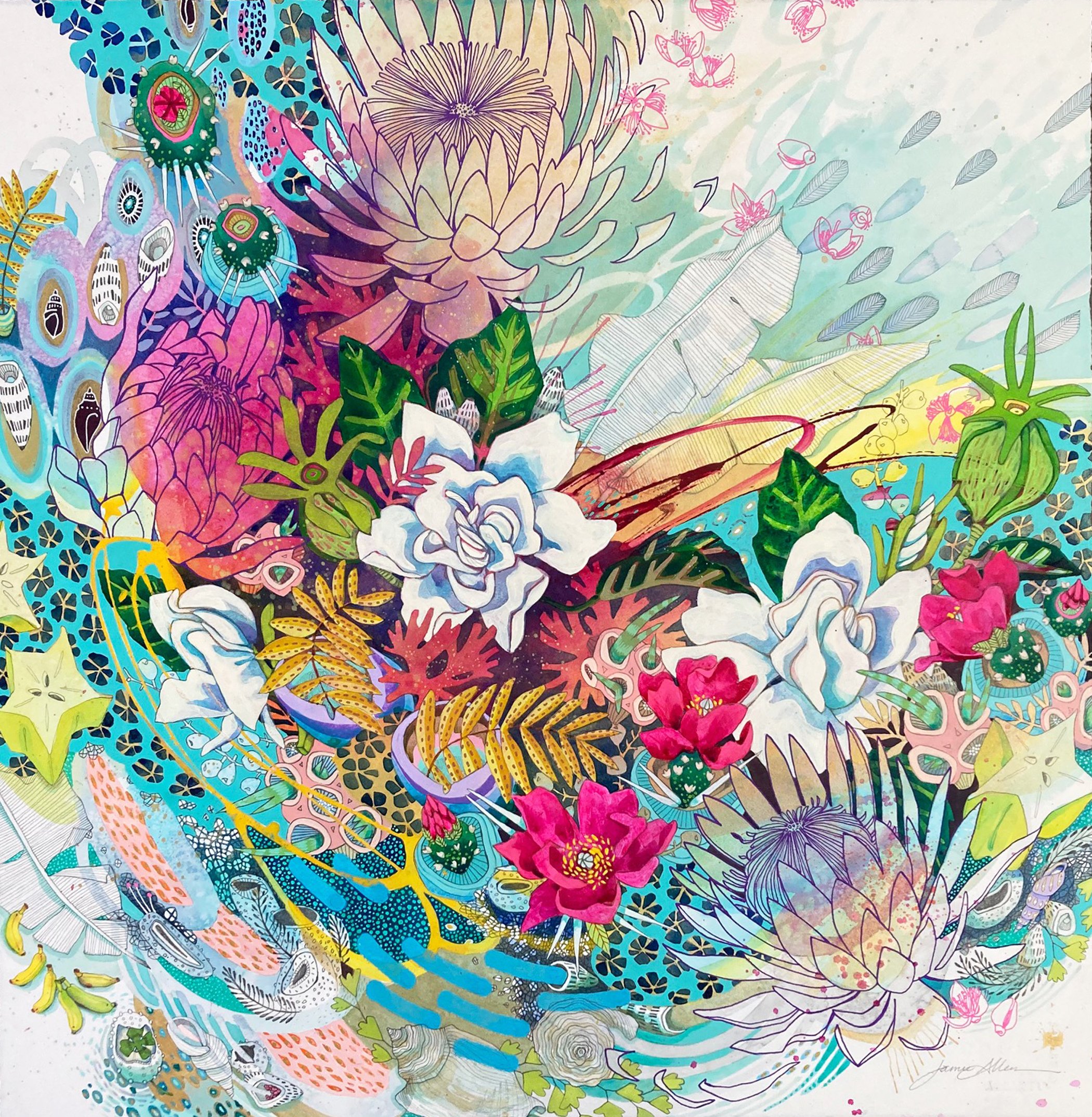 Protea 22×22 in.