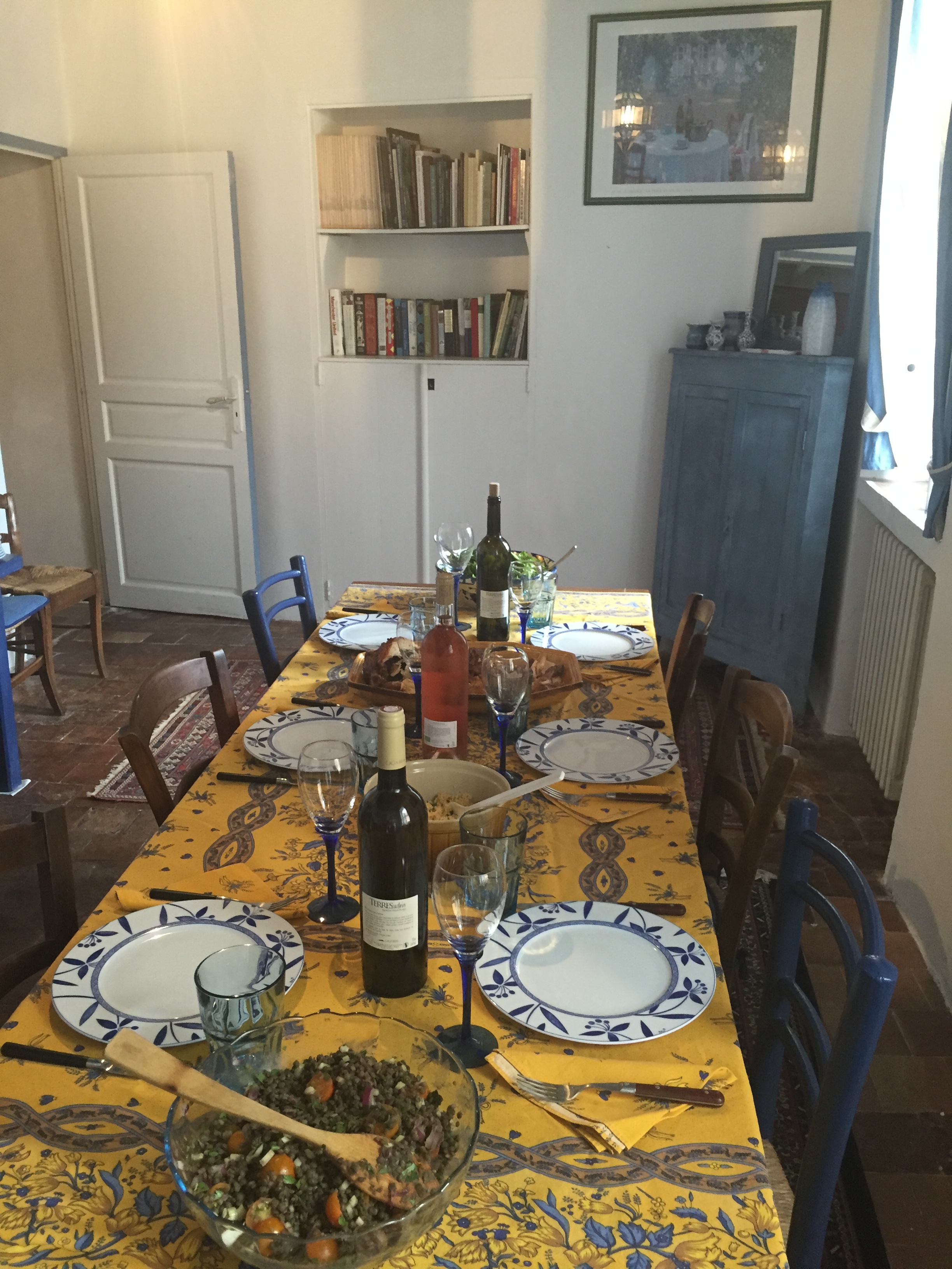 Taza Blue Room set for dinner