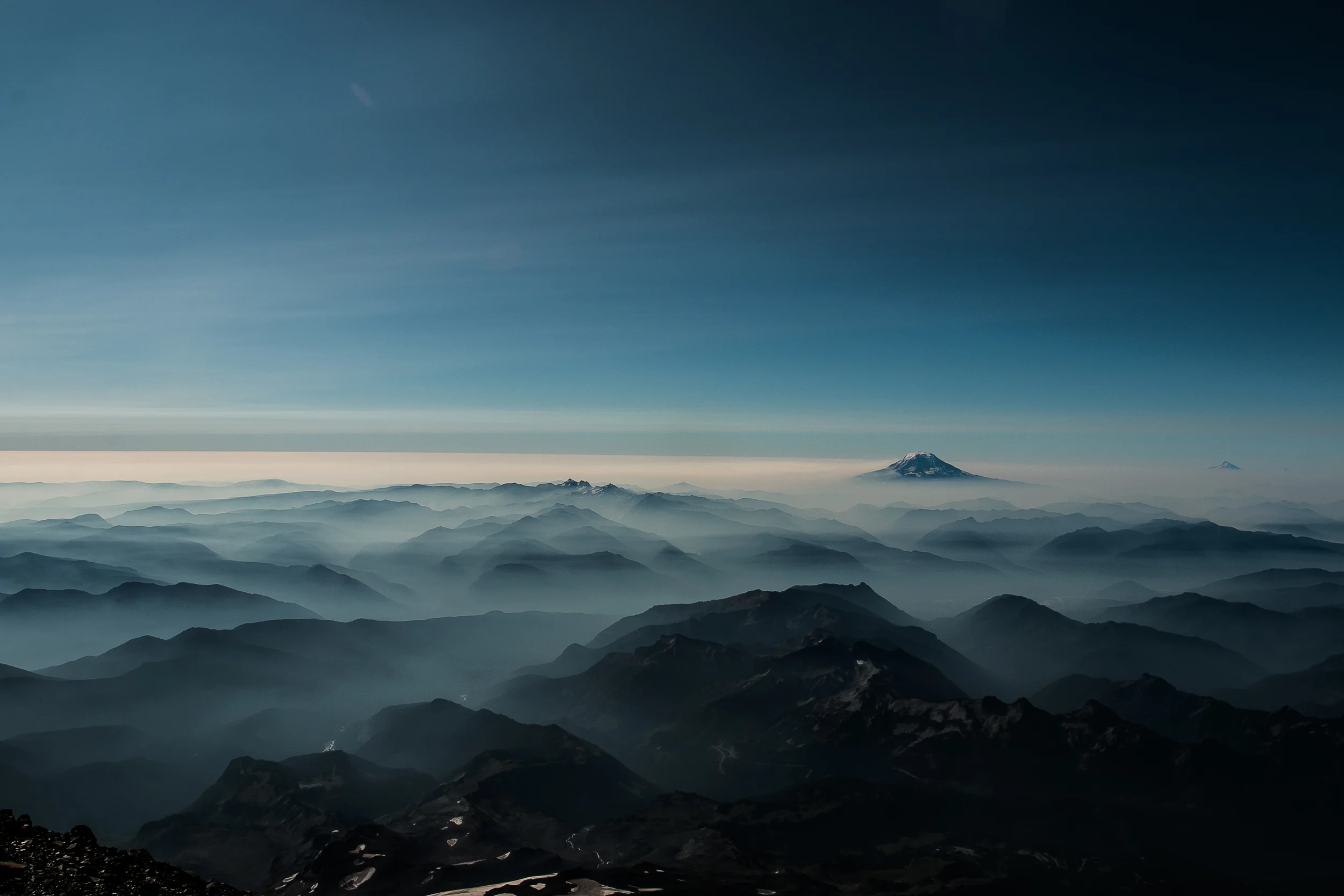 View from the summit with Mt Adams in the background