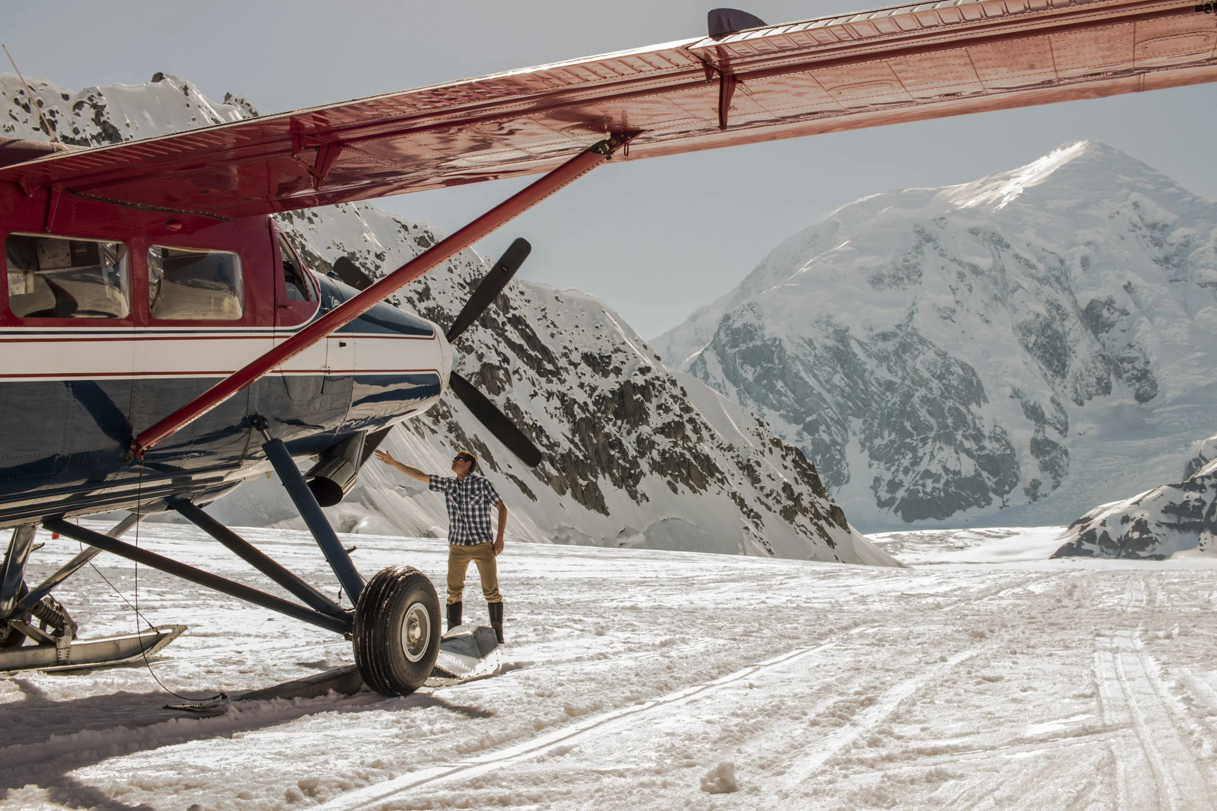 The glacier runway with Mt Foraker in the background.