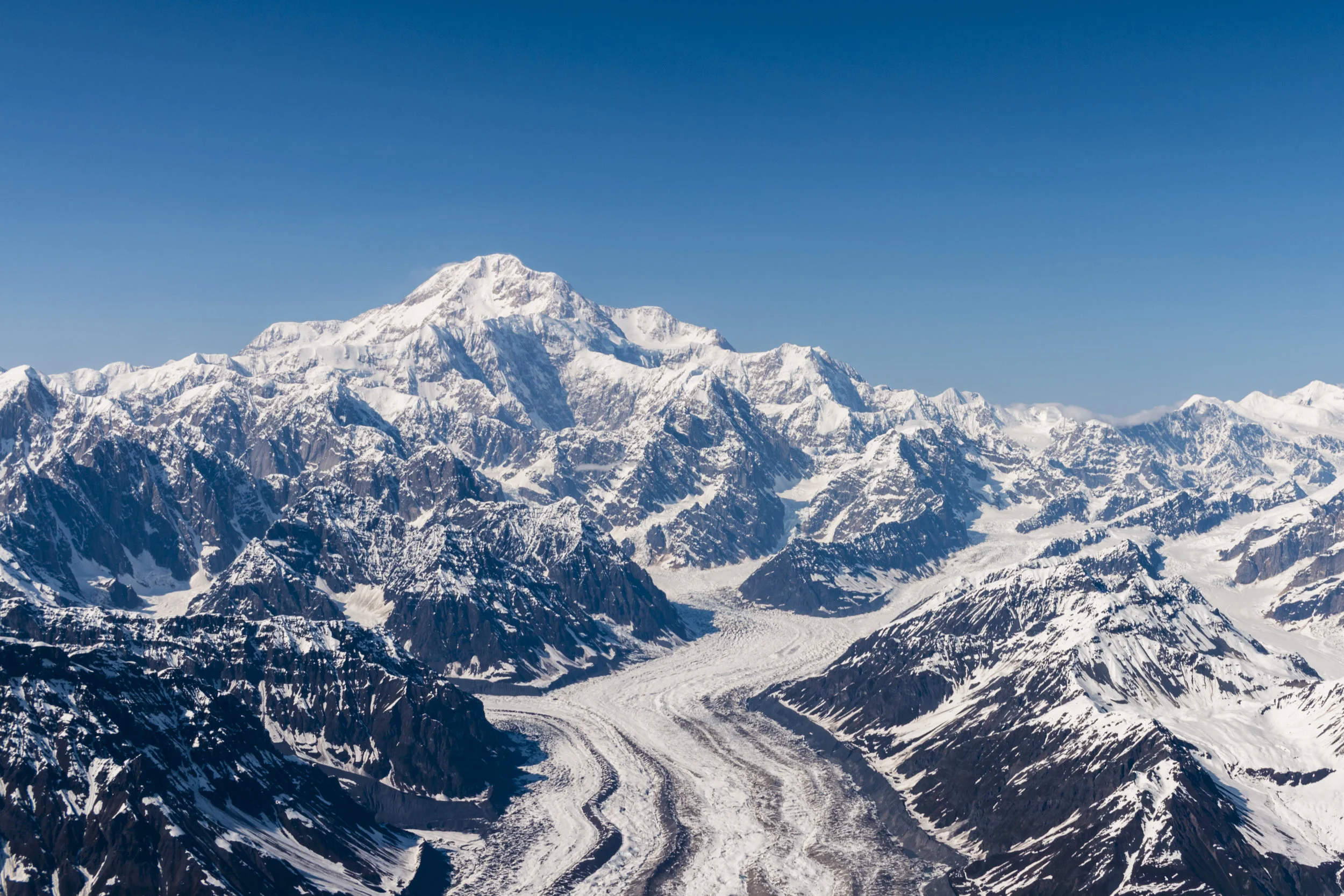 View of Denali from the flight to base camp.