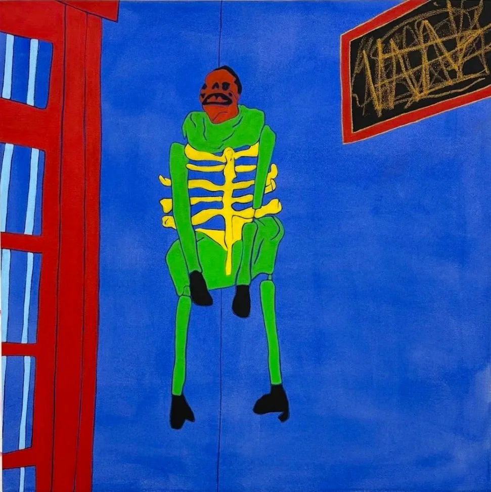 (Frida Study 1), 2024, Acrylic and gouache on canvas, 36x36 in 