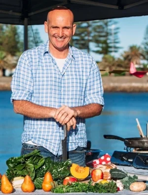 Adam during one of his delicious whole food, plant based cooking classes