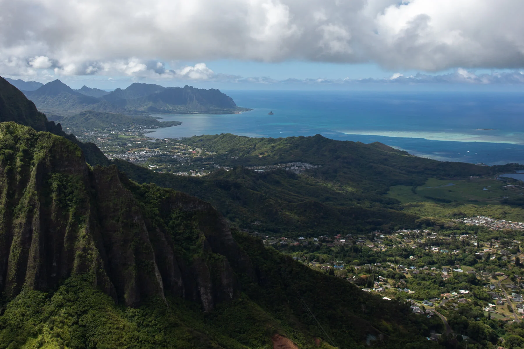 Helicopter View of O'ahu Coastline