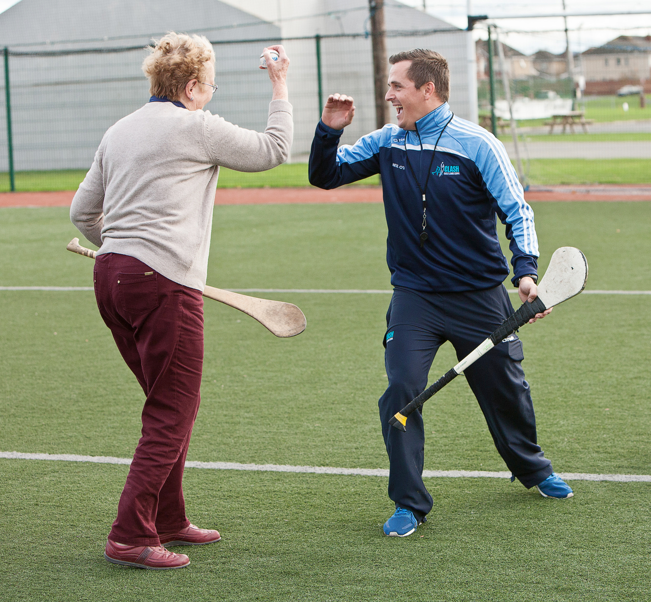 Clash Gaelic Games high five.jpg