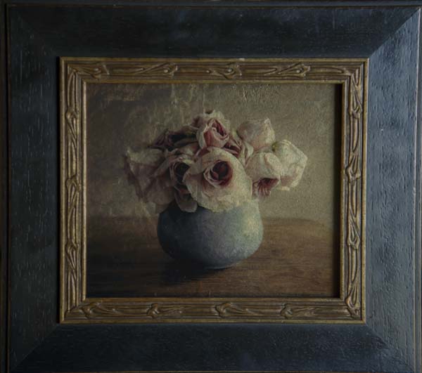 Pink Roses, Blue Vase