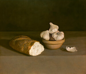 Still Life Bread and Garlic