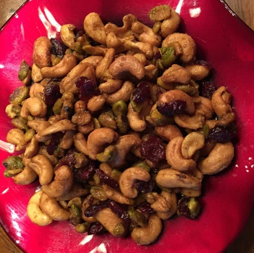 INDIAN SPICED CASHEWS & PISTACHIOS WITH CRANBERRIES