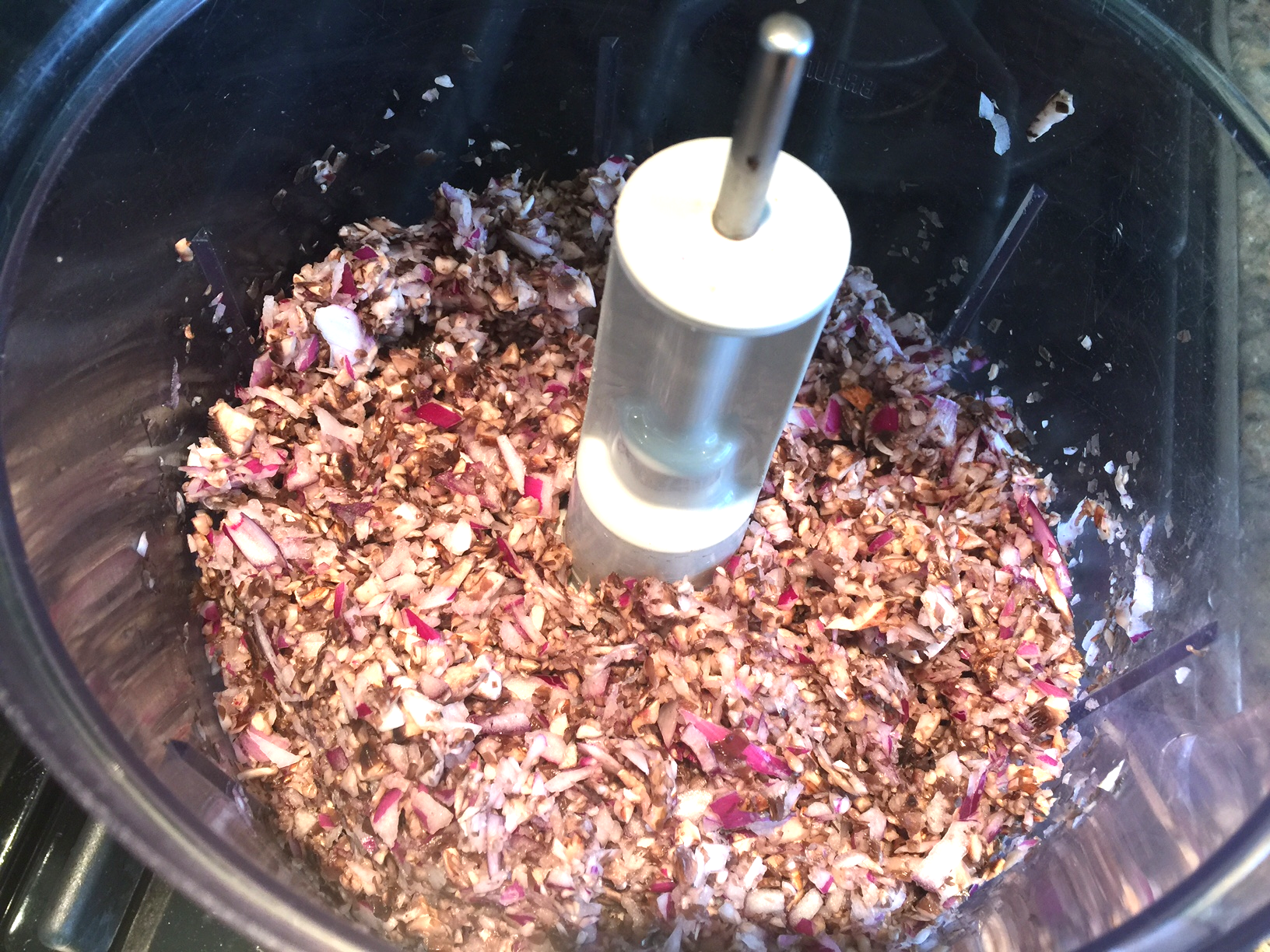 Put onion and mushrooms into a food processor