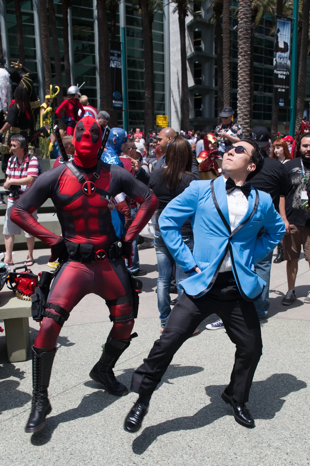 Deadpool and Psy, Gangnam style.