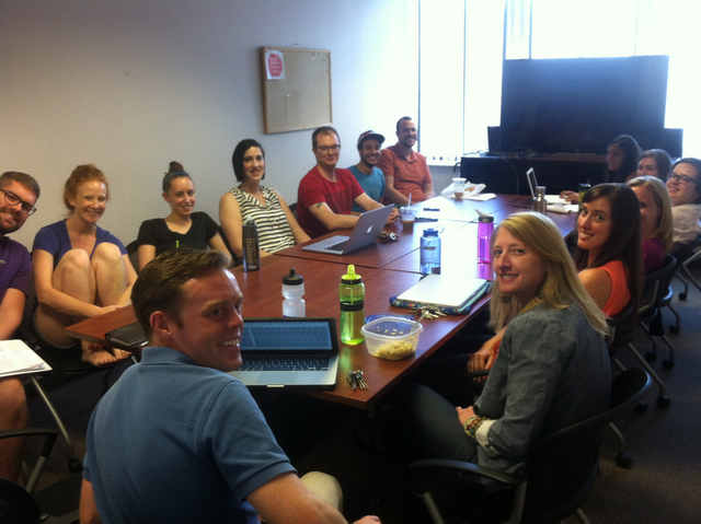 Our lab meetings finally outgrew our lab space!