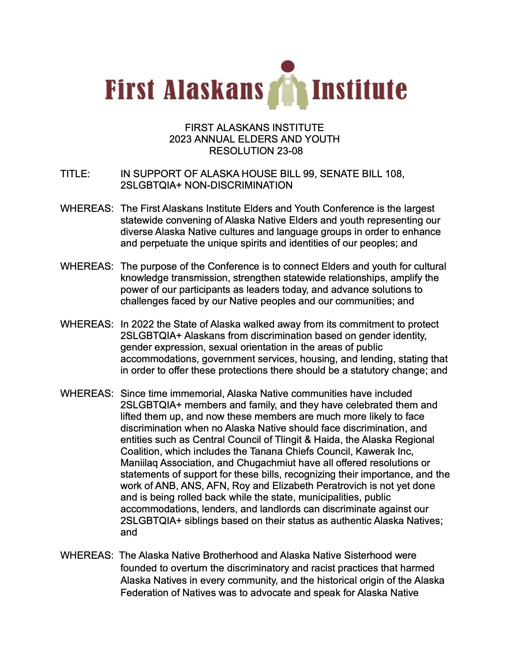 Resolution 23-08_IN SUPPORT OF ALASKA HOUSE BILL 99, SENATE BILL 108, 2SLGBTQIA+ NON-DISCRIMINATION.jpg