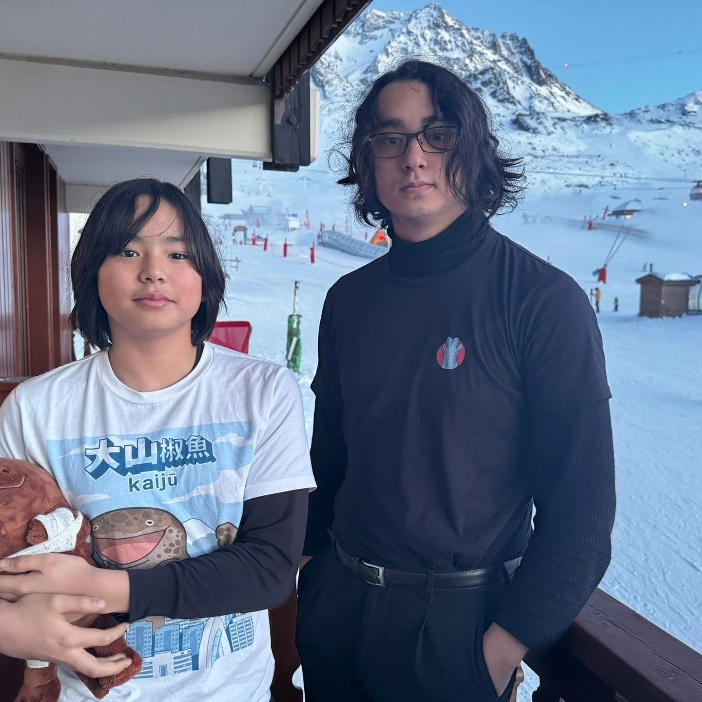 Looking pretty cool out there ❄️
Kosei (12) and Yuki (18) repping their Japanese Giant Salamander t-shirts at a ski resort &mdash; proof they look good anywhere, not just by a river 😉

If you&rsquo;ve bought one of our t-shirts, we&rsquo;d love to s