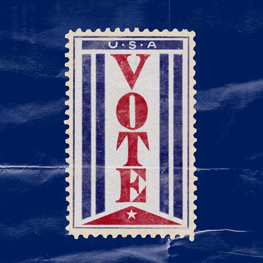 Go Vote!
. .
. . 
My contribution to our @sproutstudios go vote collection. This is a hand lettered vintage postage stamp I created fully digitally with the iPad, textures, and photoshop effects. 
. .
. .
#dopetypesociety #typespire #handmadefont #st