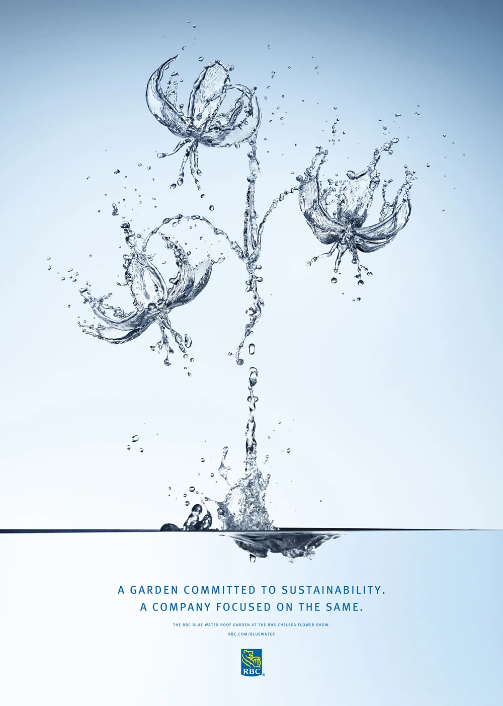 RBC Blue water project at chelsea flower show