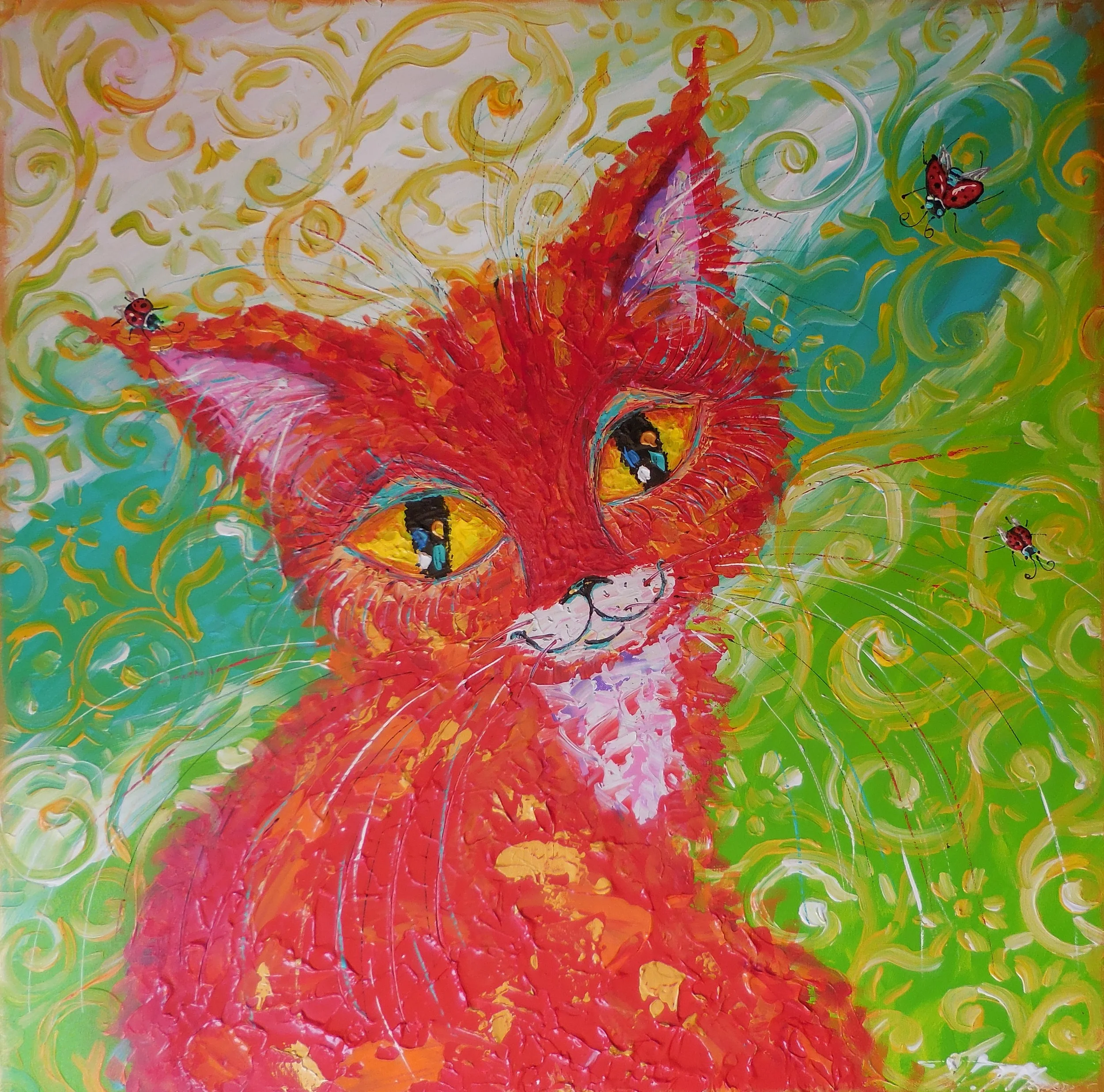 ,,Zonnetje'' 80x80, mixtechnik, E 400,-