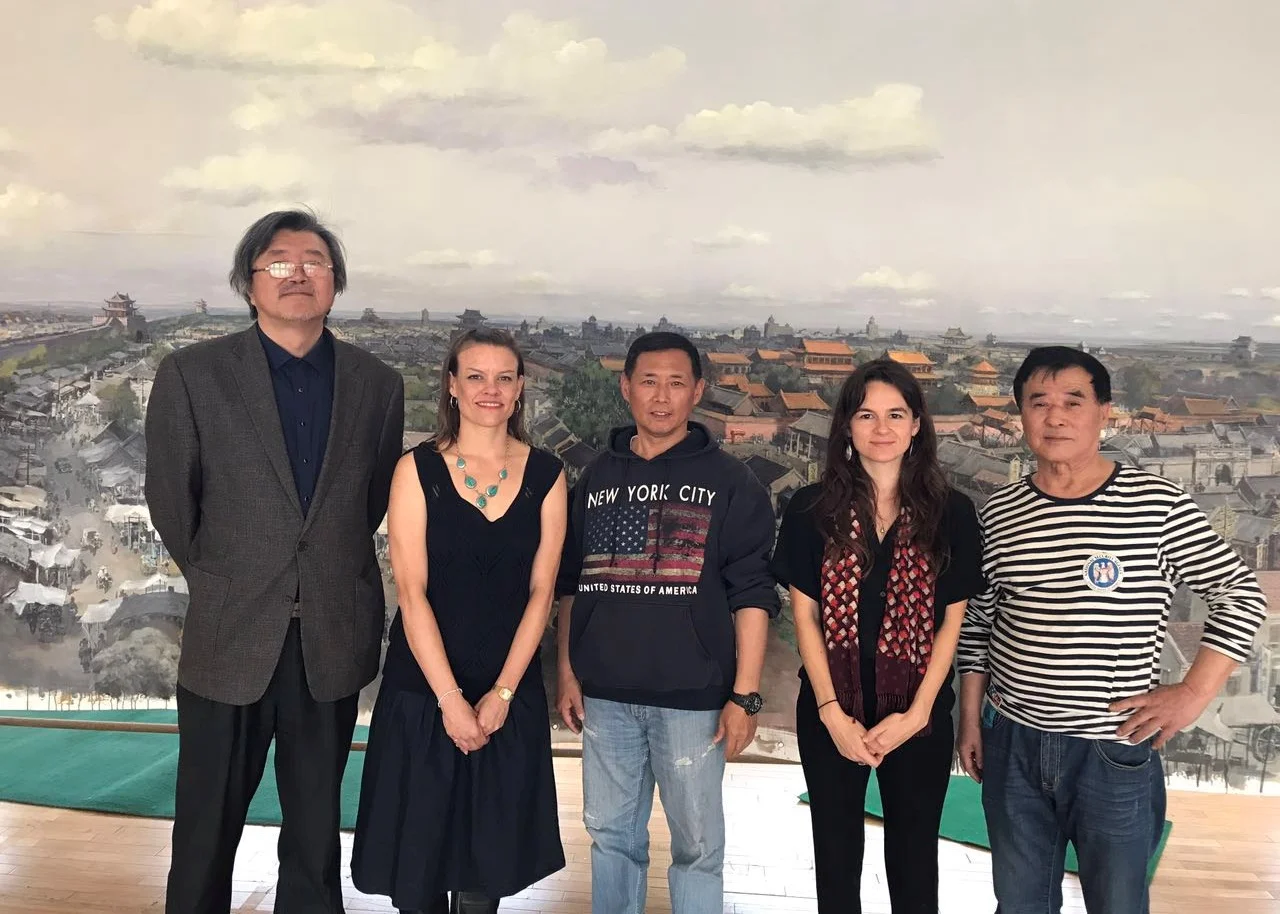 Li Wu, Sara Velas, Hexi, Ruby Carlson, Sun Ling in front of Shengjing Panorama , May 2017 photo credit: Guan Rong
