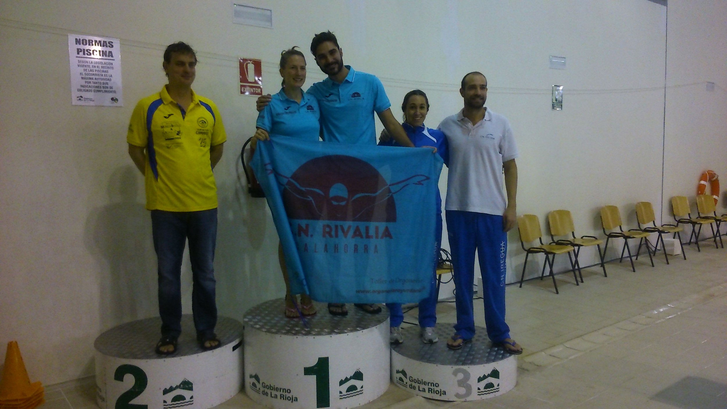 De izquierda a derecha: representantes del CN Camargo, CN Rivalia y CN Iregua.