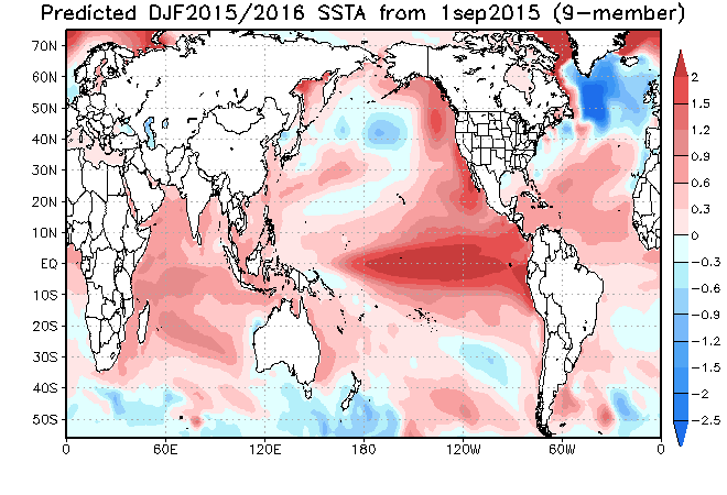 JAMSTEC SST anomaly forecast Dec/Jan/Feb; courtesy Japan Agency for Marine-Earth Science and Technology