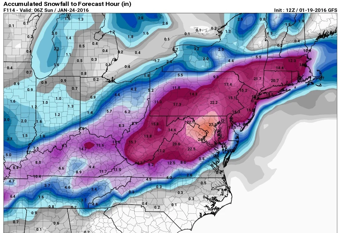 12:15 PM | **Possible crippling snowstorm for Friday/Saturday**