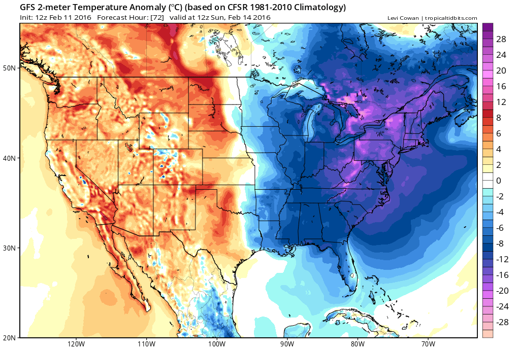 1:45 PM | **Snow likely tomorrow night into early Saturday…current “very cold” becomes “extremely” cold this weekend with dangerous wind chills…"snow-to-ice-to-plain rain" setting up for next week** 