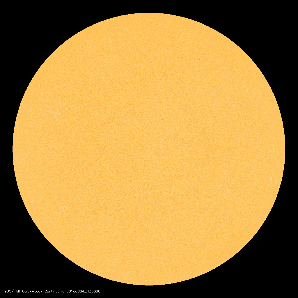 There are no visible sunspots on the most current solar image; courtesy NASA/SDO, spaceweather.com