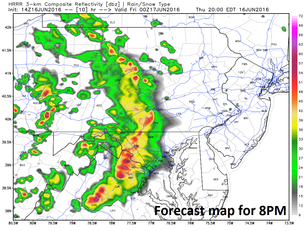 12:15 PM | *Heavy rain threat and possible strong-to-severe thunderstorms for the DC metro region*
