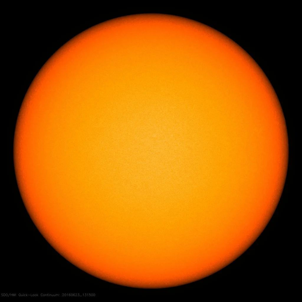 The latest solar image is completely spotless for the second time this month; image courtesy NASA