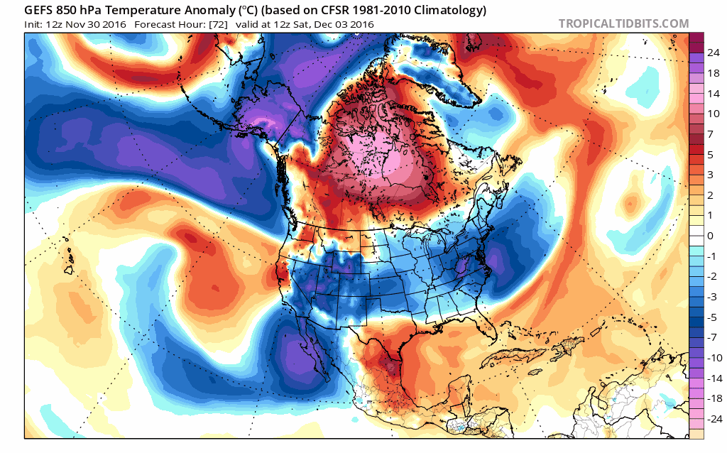 1:40 PM | **Widespread blast of cold air plunges from Alaska to the western US early next week and then expands into the eastern US**