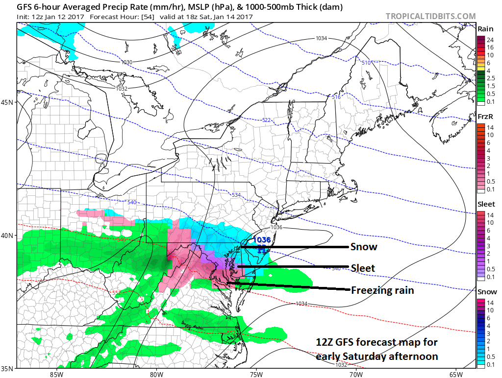 1:05 PM | *Light snow and ice threat continues for Saturday/Saturday night with highest precipitation amounts in DC...major ice storm to unfold from Central Plains to Midwest*