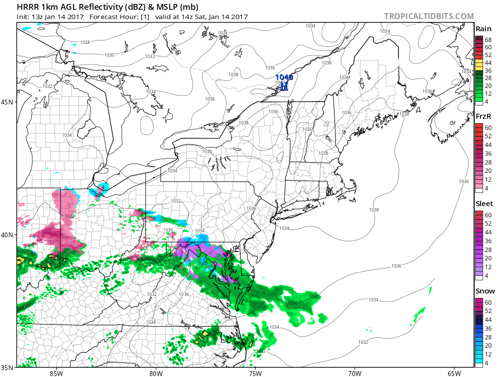 9:30 AM | *Some afternoon snow and sleet in eastern PA, interior NJ, NYC metro region*