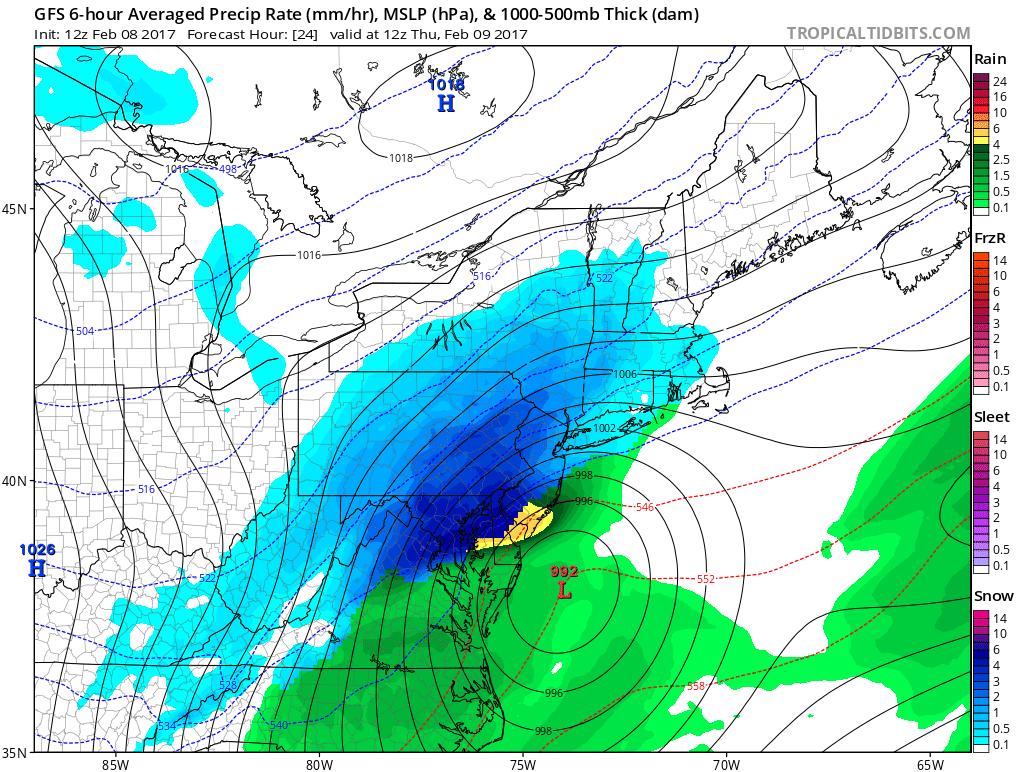 11:35 AM | ***Snowstorm on the way for northern MD (near PA border), eastern PA, NJ, NY…all the way up to Boston…potential “white-out” conditions tomorrow morning in Philly, NYC***