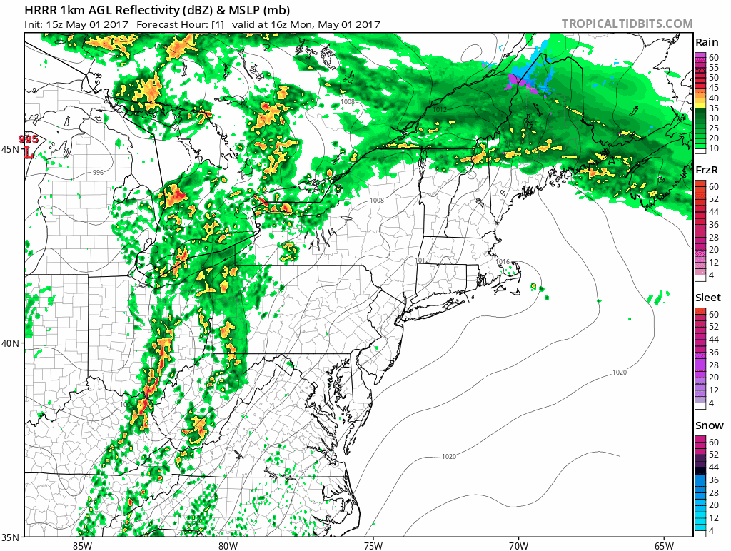 1:45 PM | *Threat for strong-to-severe storms tonight in the I-95 corridor, but even more likely just to the west of here*