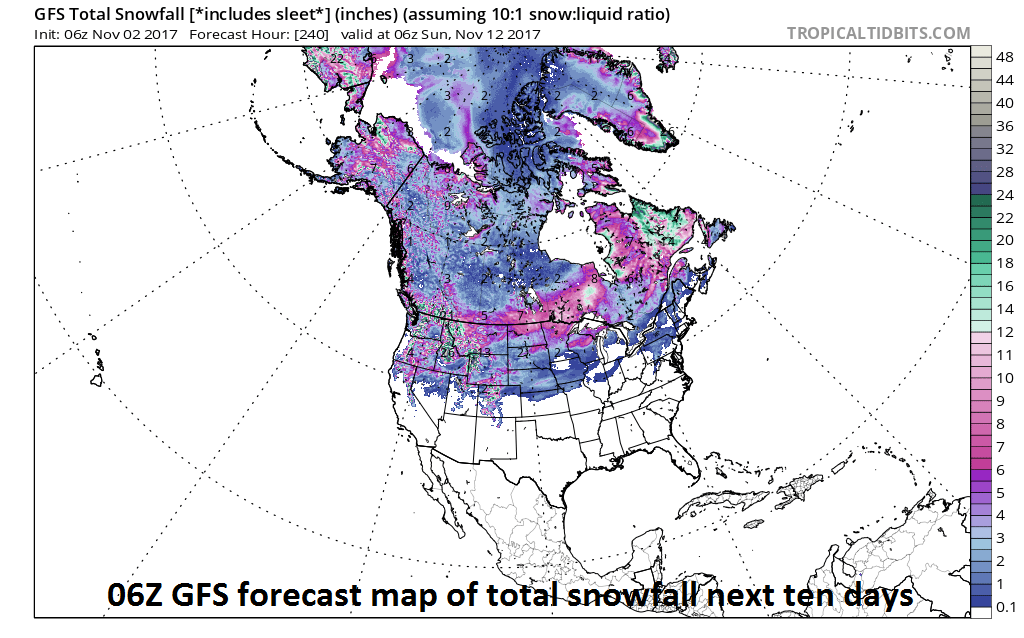 10:30 AM | *Signs of cold for the winter as snow builds up in Canada, Greenland and Siberia*