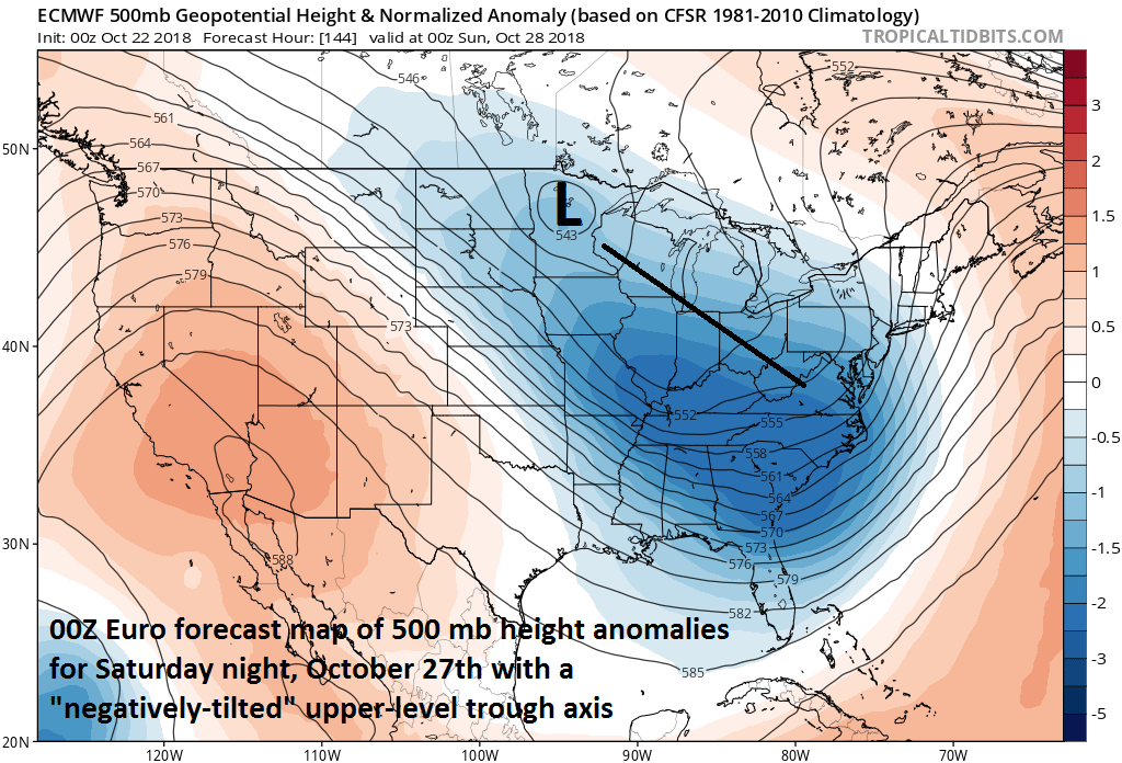Very potent upper-level pattern setting up for the weekend; courtesy NOAA, tropicaltidbits.com