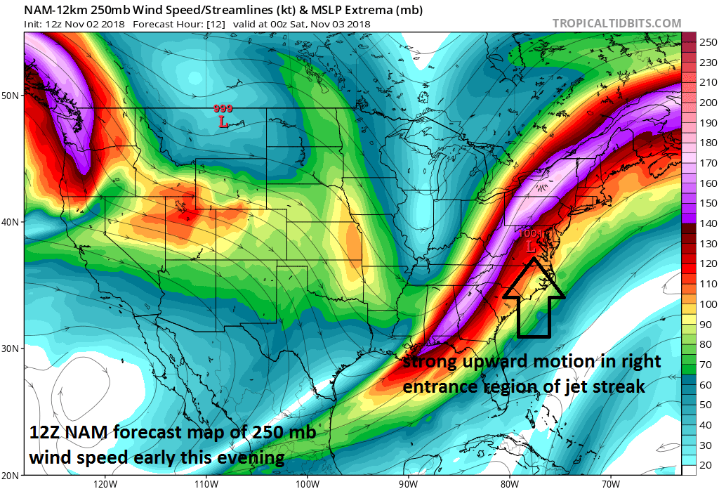 11:00 AM | **An active 24 hours in the Mid-Atlantic region aided by a powerful jet streak in the upper atmosphere**