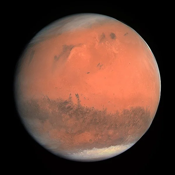 High-resolution image of Mars; courtesy Wikipedia