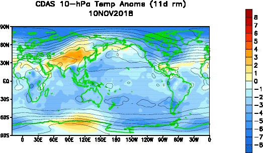 11:00 AM | *Unfolding stratospheric warming event signaling more frigid air is likely in store for the central and eastern US*