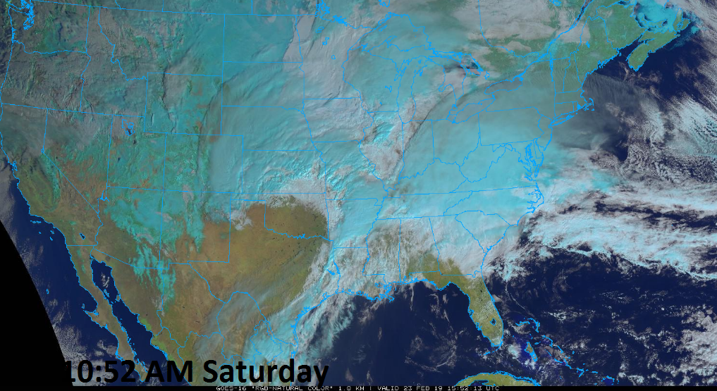 10:30 AM (Saturday) | ***Explosive intensification of low pressure to have major ramifications across a wide part of the nation including potentially damaging wind gusts in the Mid-Atlantic region***