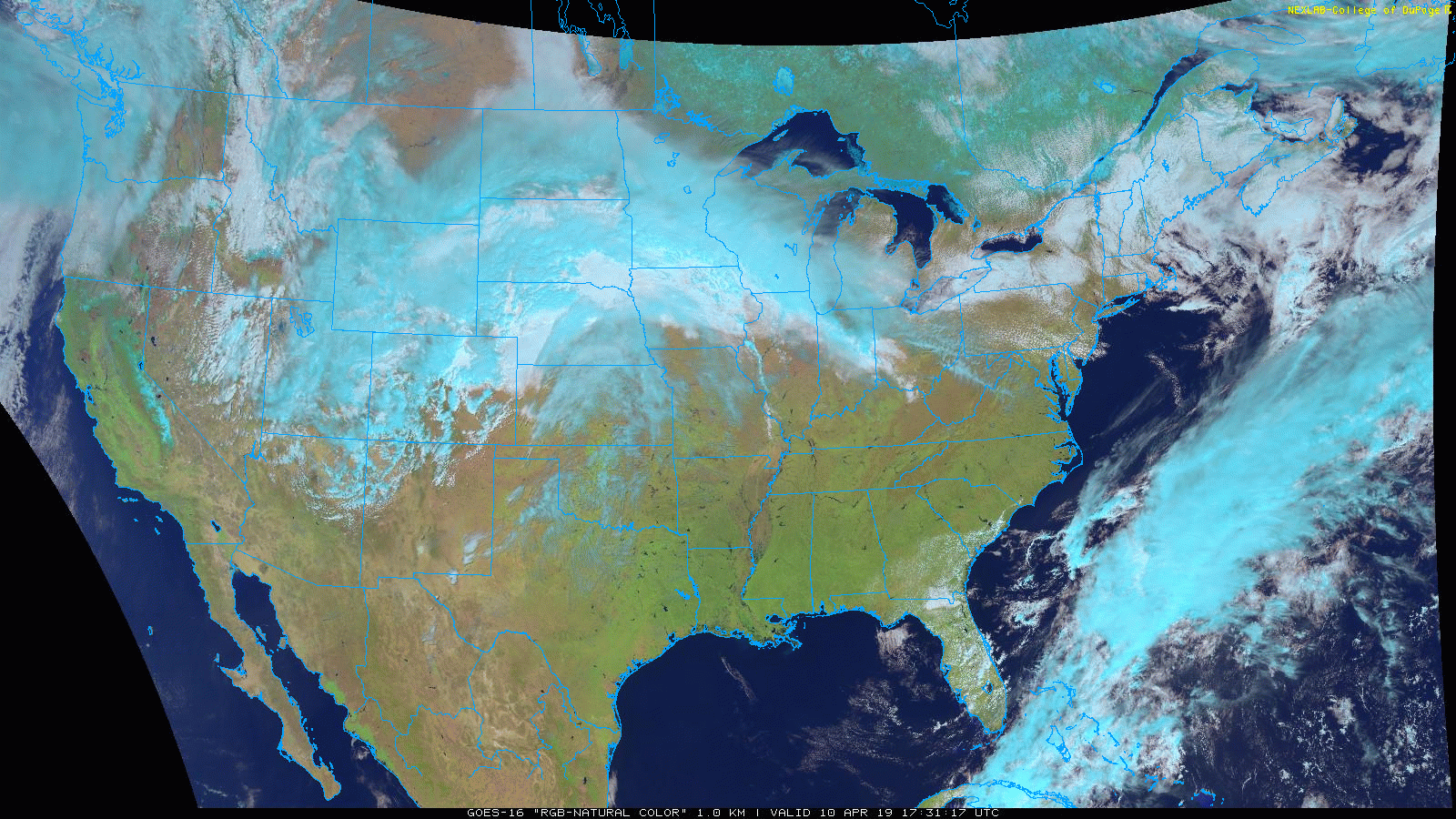 Low pressure is now beginning to undergo rapid intensification over the Rockies and the result will be a springtime blizzard over the next 24-36 hours from Denver to Minneapolis; courtesy NOAA, College of DuPage