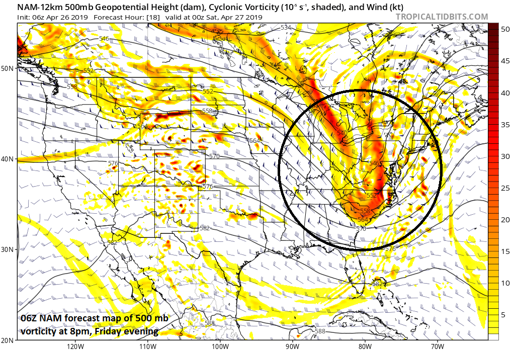 10:00 AM (Friday) | **Strong-to-severe thunderstorm threat later today/early tonight…strong winds late tonight and Saturday will follow the passage of a strong cold frontal system**