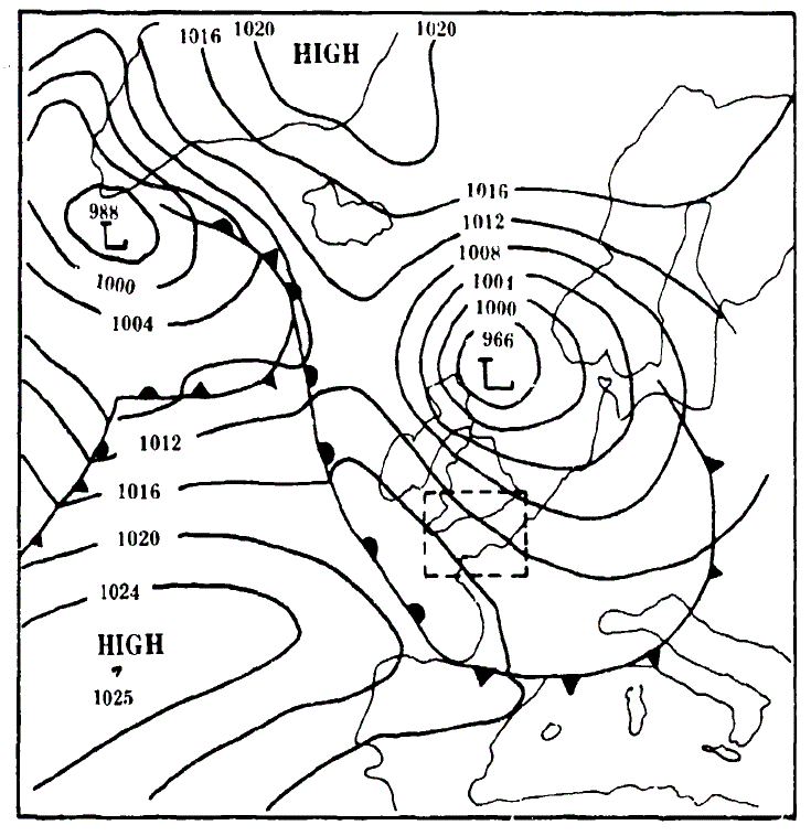 SURFACE MAP 0700 GMT 06 JUNE 1944