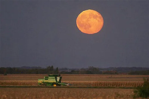 Image of a full (harvest) moon; courtesy AP
