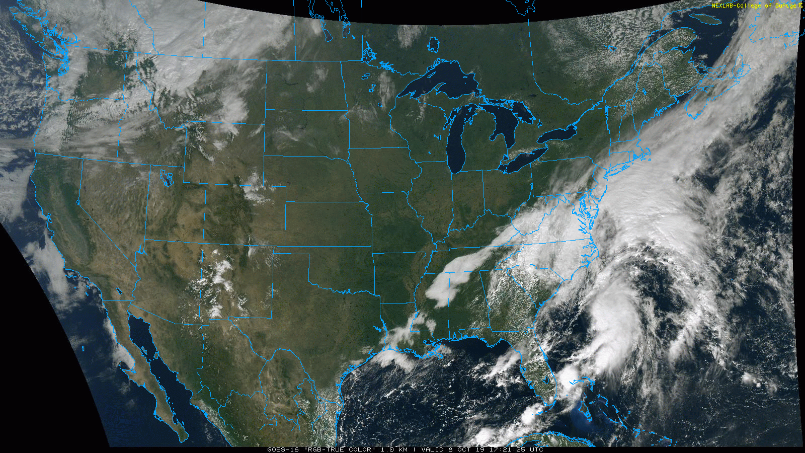A lot of activity over the western Atlantic…two separate systems may merge into one powerful storm over the next few days; courtesy NOAA, College of DuPage
