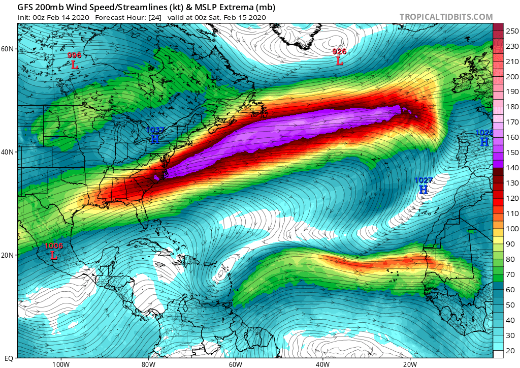 Powerful Jet Streak over the North Atlantic