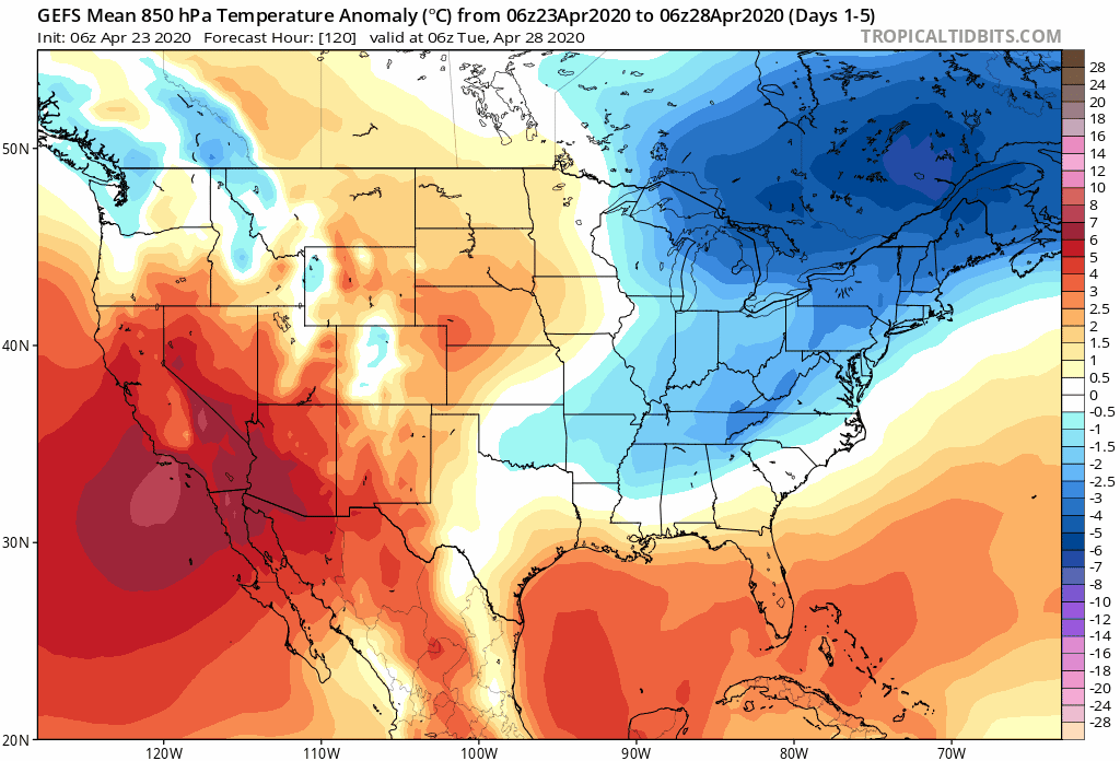 11:30 AM (Thursday) | *Active weather pattern persists as cold air outbreaks continue into the central and eastern US...pattern to hold into early May…includes additional severe weather outbreaks*